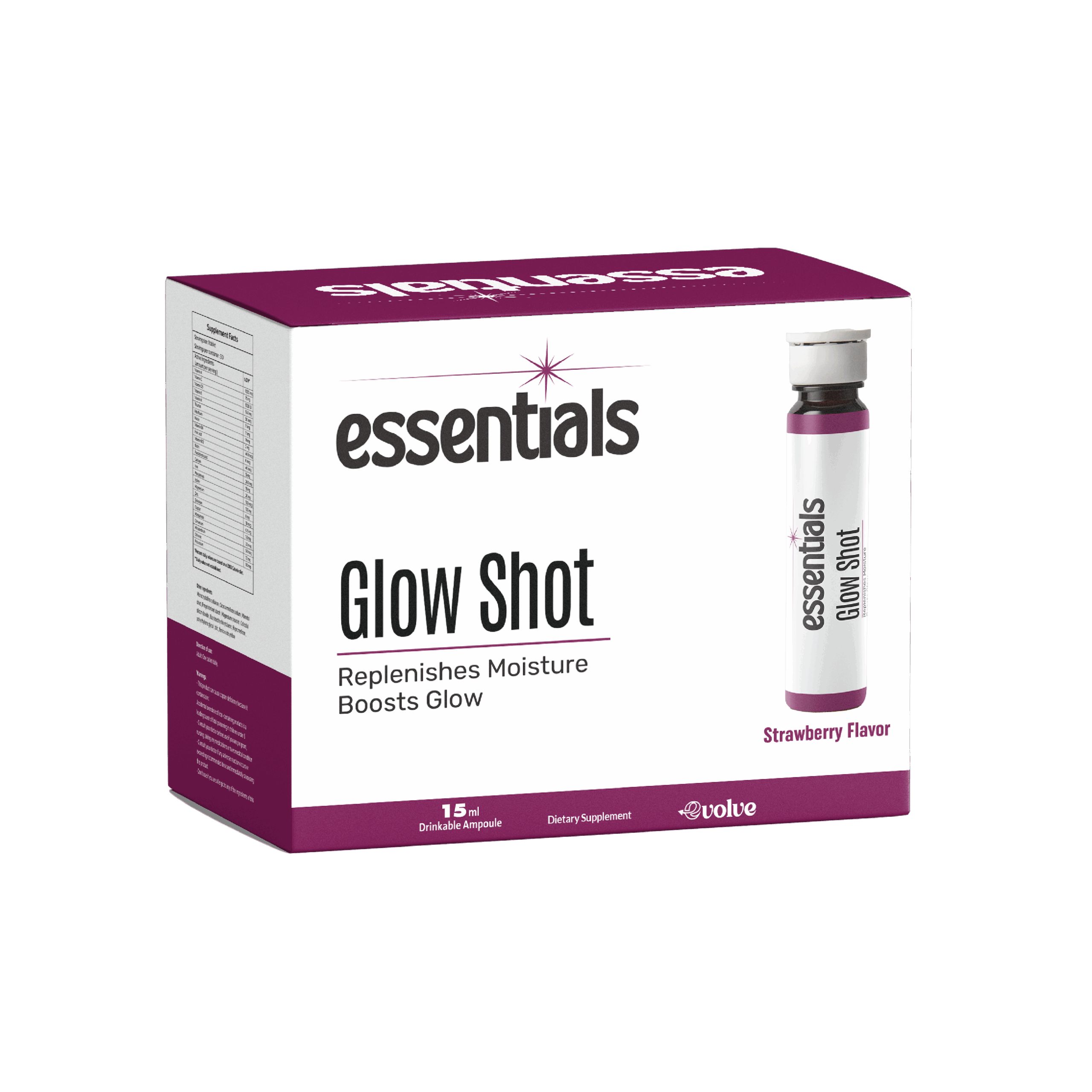 Essentials GLOW SHOT (Drinkable Ampoule – 15ml, Strawberry Flavor)