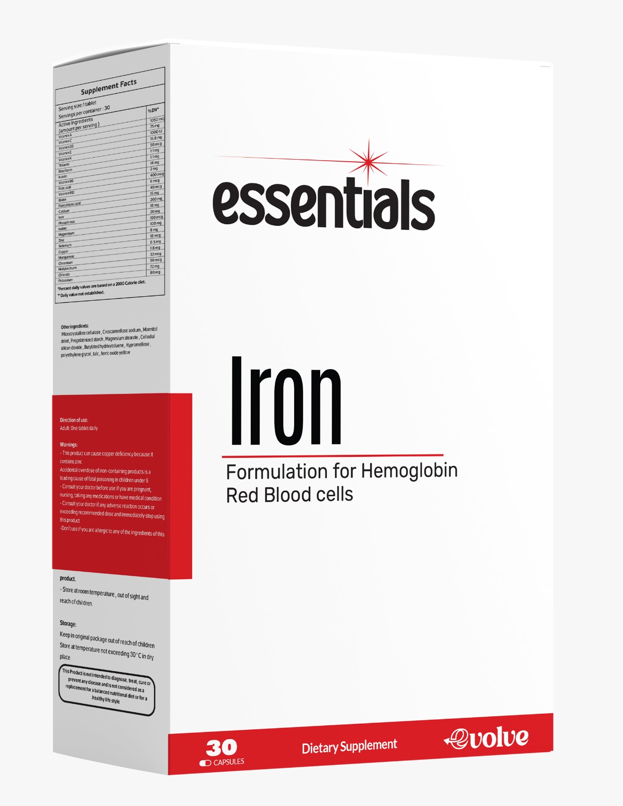 Essentials IRON (Formação de Hemoglobina – Glóbulos Vermelhos) (Cápsulas)